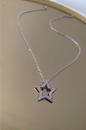 گردنبند جواهر زنانه روکش نقره LİNACO - کد 640440691