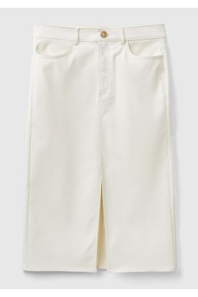 دامن بژ زنانه پارچه United Colors of Benetton - کد 851580572