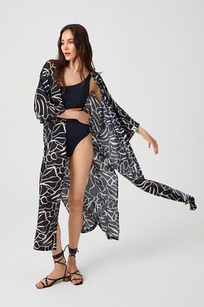 کیمونو و کافتان مشکی زنانه ویسکون haori - کد 831143065