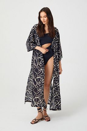 کیمونو و کافتان مشکی زنانه ویسکون haori - کد 831143065