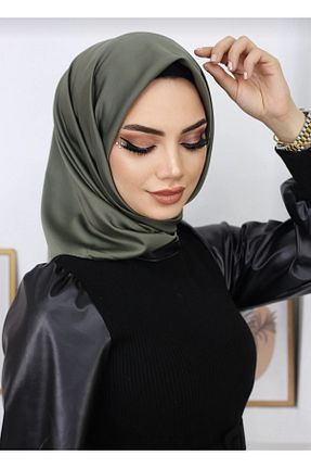 روسری خاکی ساتن ابریشم کرپ 100 x 100 کد 805169524