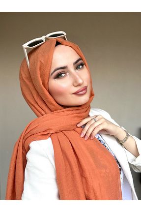 شال نارنجی زنانه پنبه (نخی) کد 803318897