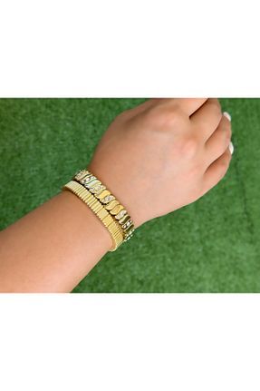 دستبند استیل (فولاد) طلائی زنانه استیل ضد زنگ Hicrans Takı - کد 851611891