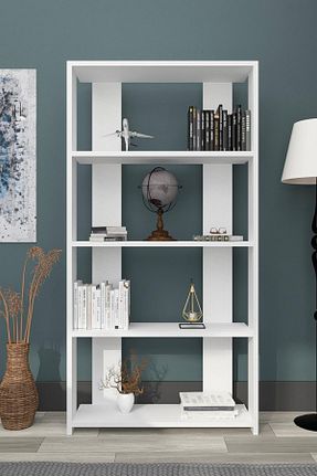 قفسه کتاب سفید 140 سانتی متر İda Wooden - کد 774423941