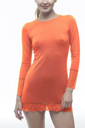 بادی نارنجی زنانه یقه دوچرخه fsm1453 - کد 226302379