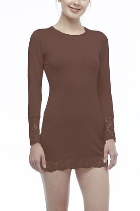 بادی قهوه ای زنانه یقه دوچرخه fsm1453 - کد 226176361