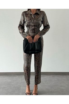 سرهمی قهوه ای زنانه Fitted Leos Moda - کد 823542950