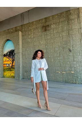 کت بلیزر سفید زنانه بافتنی HK Style - کد 851731481
