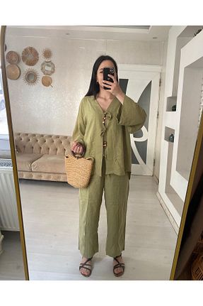 ست بالاتنه و پائین تنه سبز زنانه بافتنی Edanın Butiği - کد 822001912