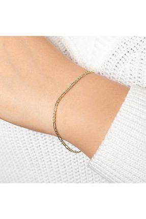 دستبند نقره طلائی زنانه 925 عیار Agai Silver - کد 823014026