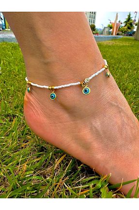 خلخال جواهر طلائی زنانه منجق BY DİLEK ÇETİN ACCESSORY - کد 830351886