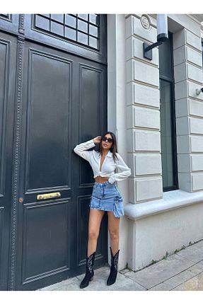دامن قهوه ای زنانه جین Butik - کد 847927374