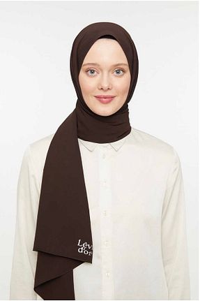 شال قهوه ای زنانه پلی استر Levidor - کد 659761491