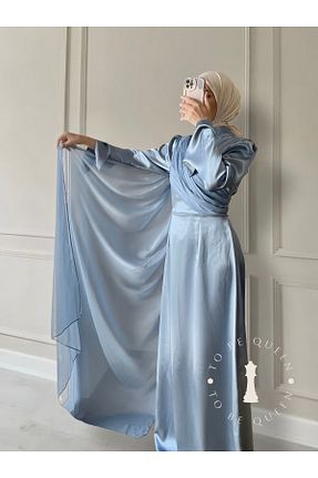 لباس مجلسی و فارغ التحصیلی آبی زنانه بافتنی MODA - کد 851794204