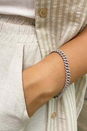 دستبند نقره سفید زنانه 925 عیار Hepimitu - کد 831595859