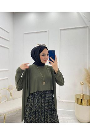 لباس حجاب خاکی زنانه A-line Genel Markalar - کد 849772796