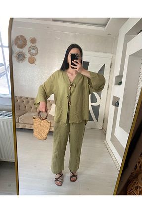 ست بالاتنه و پائین تنه سبز زنانه بافتنی Edanın Butiği - کد 822001912