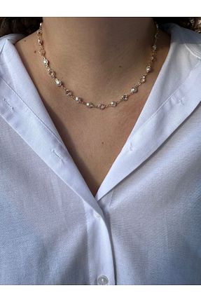 گردنبند جواهر طلائی زنانه مروارید Karlay - کد 851798723