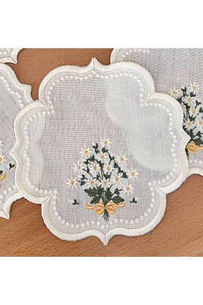سرویس آمریکائی سفید کتان Nakışkonsept - کد 851797486