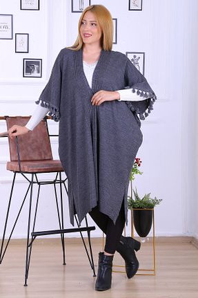 پانچو طوسی زنانه اکریلیک CNR TEKSTİL - کد 90738346