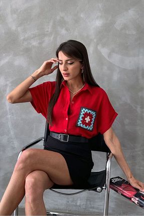 لباس قرمز زنانه Fitted TOPSHOW - کد 838879227