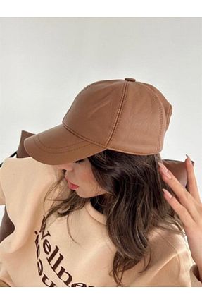 کلاه قهوه ای زنانه چرم مصنوعی Panku Bizu Design Store - کد 786337840