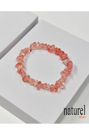 دستبند جواهر صورتی زنانه سنگ طبیعی Naturel Tılsım - کد 456034112