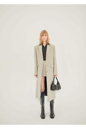 پالتو پشمی بژ زنانه رگولار MANGO - کد 761400418