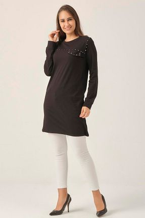 تونیک حجاب مشکی زنانه پنبه ای Darlin Moda - کد 56904890