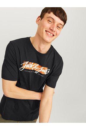 تیشرت مشکی مردانه یقه خدمه Jack & Jones - کد 850554446