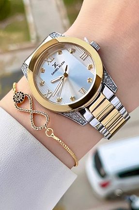 ساعت مچی طلائی زنانه 36 میلی متر Daniel Klein - کد 852136462