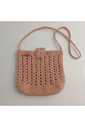 کیف دوشی صورتی زنانه حصیر EL YAPIMI - کد 852170884