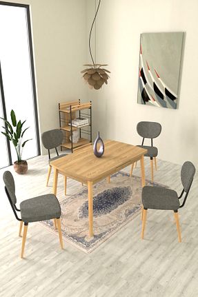 ست میز آشپزخانه طوسی فلزی VİLİNZE - کد 852200046