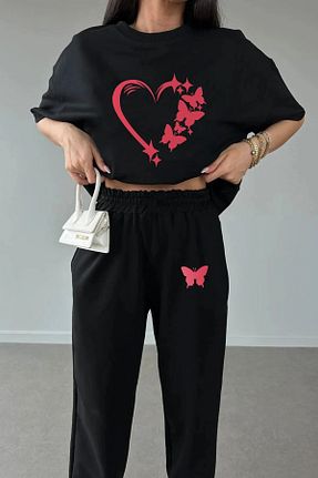 ست گرمکن سایز بزرگ مشکی زنانه سایز بزرگ Pink Sky - کد 852409067