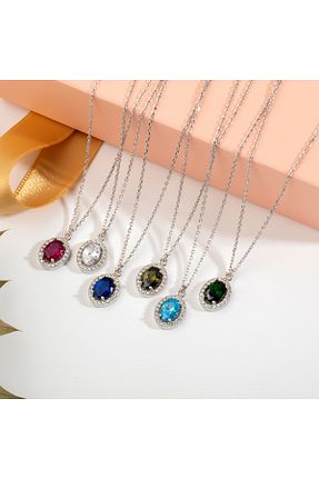 گردنبند نقره سبز زنانه 925 عیار Usho Jewelry - کد 788001138
