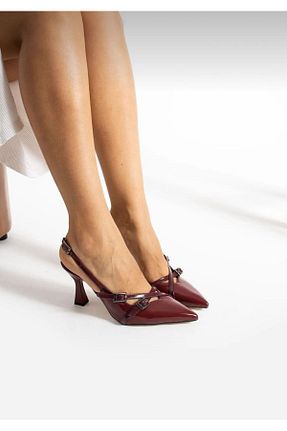 کفش پاشنه بلند کلاسیک زرشکی زنانه چرم لاکی BEB SHOES - کد 852240128
