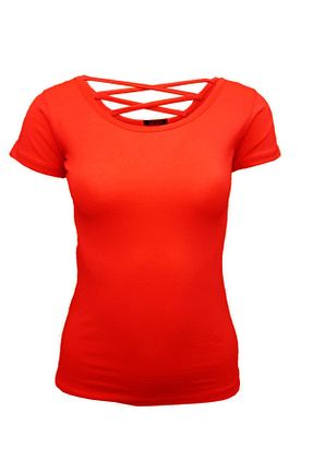 تیشرت قرمز زنانه اسلیم فیت Ceylen - کد 852229057