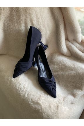 کفش استایلیتو سرمه ای پاشنه نازک LADİESHOE - کد 470337692