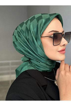 روسری سبز پنبه پلی استر Moda Blue - کد 820565415
