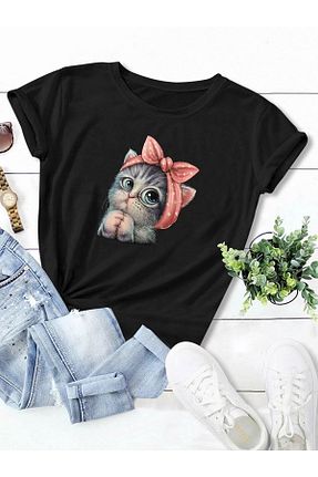 تیشرت مشکی زنانه اورسایز DAXİS Sportwear Company - کد 672679938