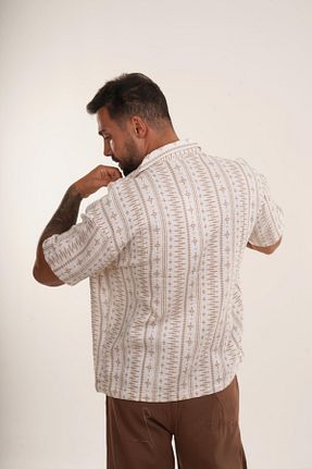 پیراهن قهوه ای مردانه رگولار SCSARVİN - کد 852538934