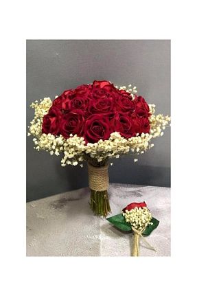 گل خشک و مصنوعی قرمز GELİN BUKET - کد 143099025