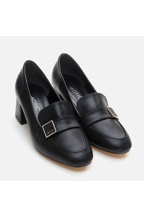 کفش پاشنه بلند کلاسیک مشکی زنانه چرم مصنوعی Hotiç - کد 852413523