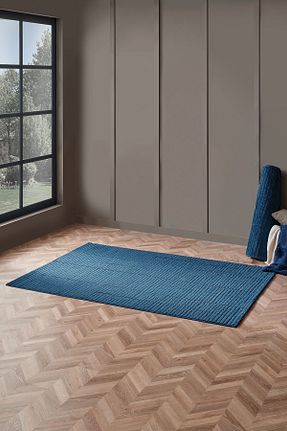 فرش آبی پلی استر Enza Home - کد 383587081