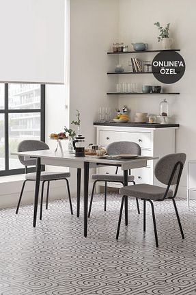 میز آشپزخانه سفید چوب Enza Home - کد 710840388