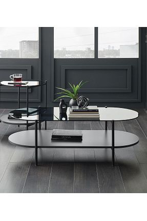 میز جلو مبلی مشکی شیشه Enza Home - کد 782396540