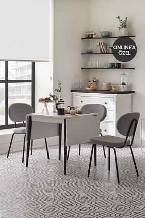 میز آشپزخانه سفید چوب Enza Home - کد 710840388