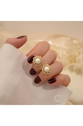 گوشواره جواهر طلائی مروارید کد 171507059