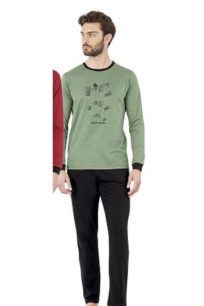 ست لباس راحتی طوسی مردانه چاپی Pierre Cardin - کد 852140193