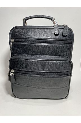 کیف پستچی مشکی مردانه چرم خالص Asel Deri - کد 102858384